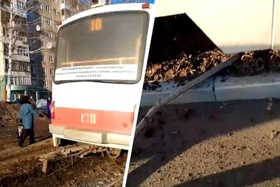 Трамвай вылетел с путей в Нижнем Тагиле после удара о забор