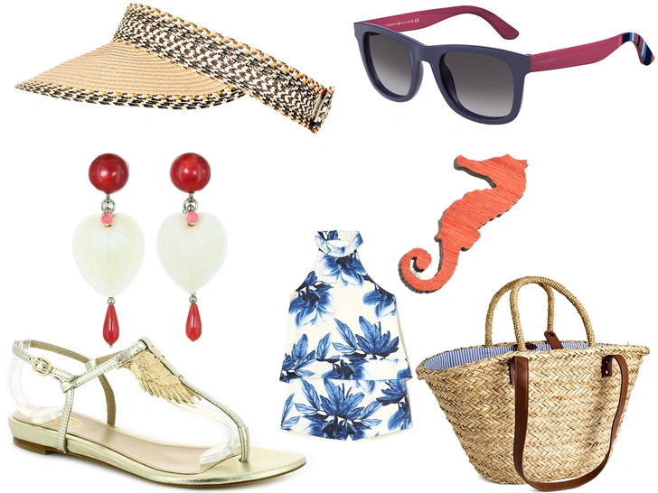 1. Козырек, Topshop, 1229 руб.2. Очки, Tommy Hilfiger, 8000 руб.3. Серьги, Nature Bijoux, 2850 руб.4. Брошь, GLAZ, 590 руб.5. Комбинезон, Keepsake, shopbop.com, 10 488 руб.6. Сумка, H&M, 3499 руб.7. Сандалии, Ash, ashrussia.ru, 9800 руб.