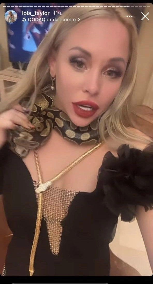 Здесь она позирует со змеей | Источник: lola_taylor / Instagram.com (деятельность запрещена в РФ)