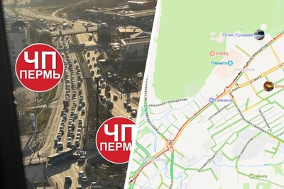 Пробка на шоссе Космонавтов из-за ДТП с автобусом