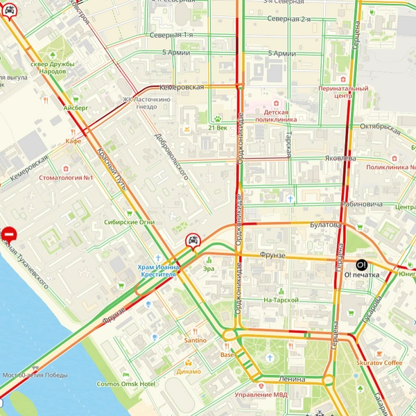 В центре можно найти зеленые участки  | Источник: 2gis.ru