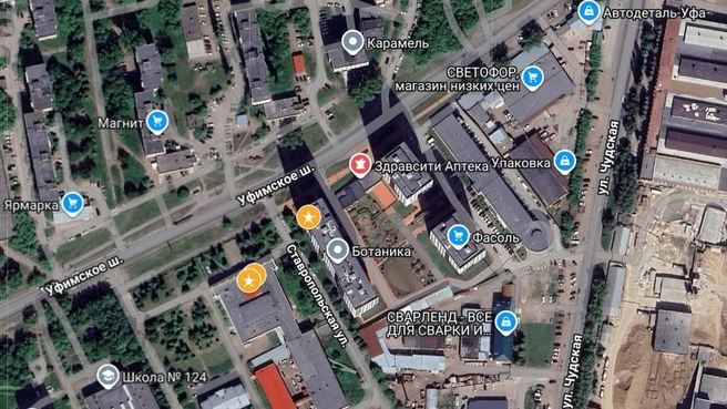 Уфимское шоссе, 22 | Источник: Карта провалов земной поверхности республики Башкортостан / usiz.ru/karta-karstovyx-provalov