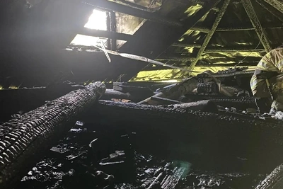 Пожар уничтожил частный дом в Нижнем Новгороде