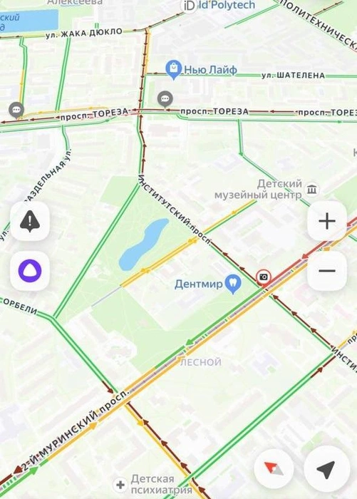 Петербуржцы на севере удивляются пробкам. Все дело в приоритетах | Источник: «Яндекс.Карты»