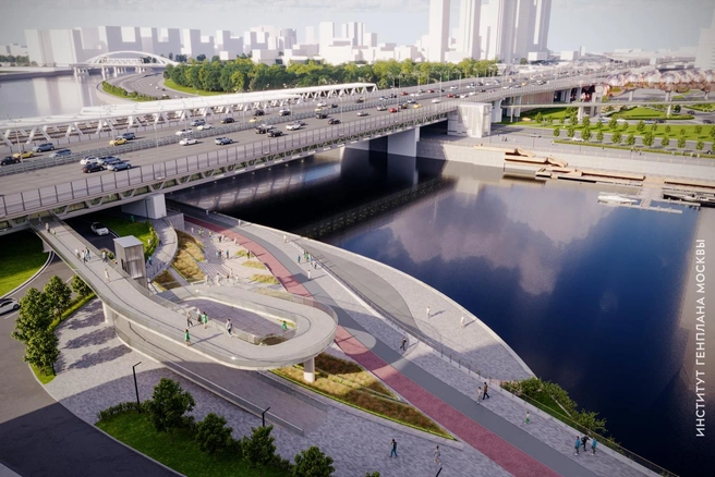 Через Москву реку построят пешеходный мост длиной 500 метров | Источник: Институт Генплана Москвы