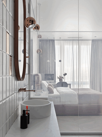 Фото №12 - Минималистская квартира 132 м² с ванной за стеклом