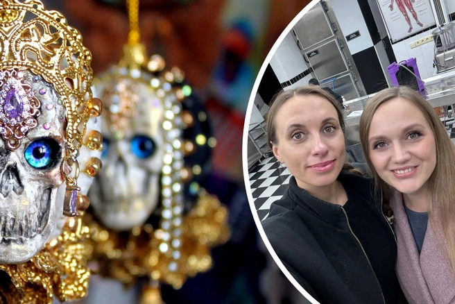 С Викторией Складчиковой сибирячка познакомилась в Музее погребальной культуры | Источник: Анастасия Арефьева