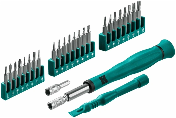 Precision-28, отвертка для точных работ со сменными битами, 28 предметов, KRAFTOOL 25677