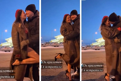 Жена вахтовика встретила мужа в аэропорту в одном пальто