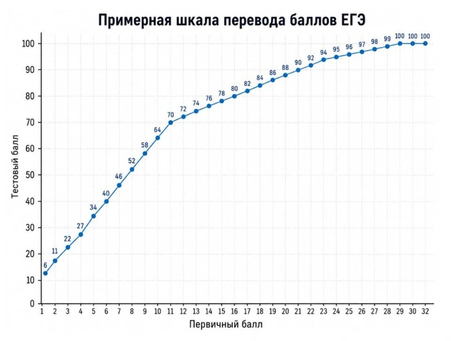 Источник: график перевода баллов ЕГЭ