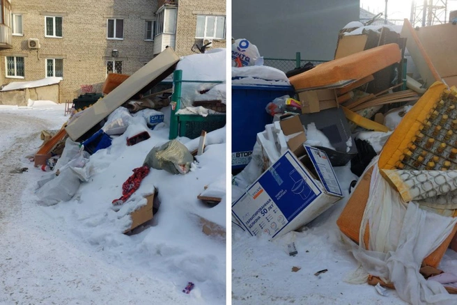 Со слов женщины, на Ватутина, д. 4/1 около месяца не вывозят мусор | Источник: читательница НГС Елена