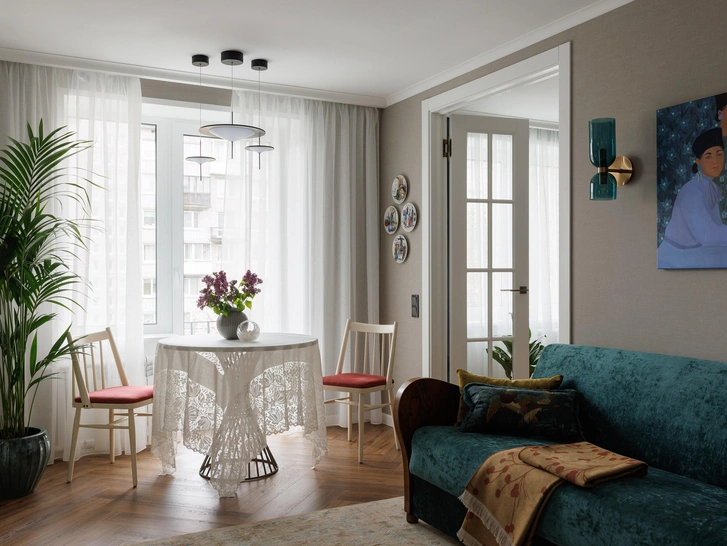 Винтаж и цвет: квартира 49 м&sup2; в Санкт-Петербурге под сдачу