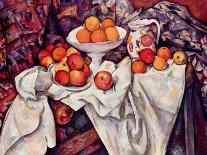 Поль Сезанн. Натюрморт с яблоками и апельсинами