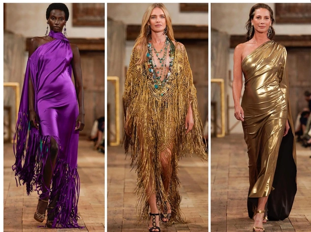 Наталья Водянова, Дженнифер Лопес и жидкое золото на показе Ralph Lauren