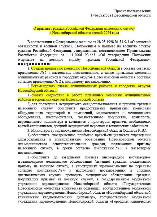 Разработчиком документа выступает региональный военный комиссариат | Источник: dem.nso.ru