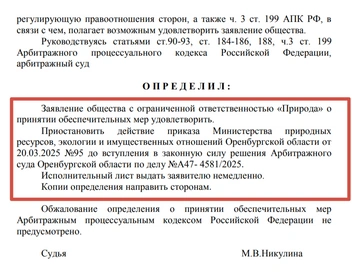 Пока «Природа» в «игре» | Источник: Арбитражный суд Оренбургской области