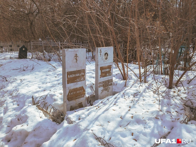 Памятники сливаются со снегом