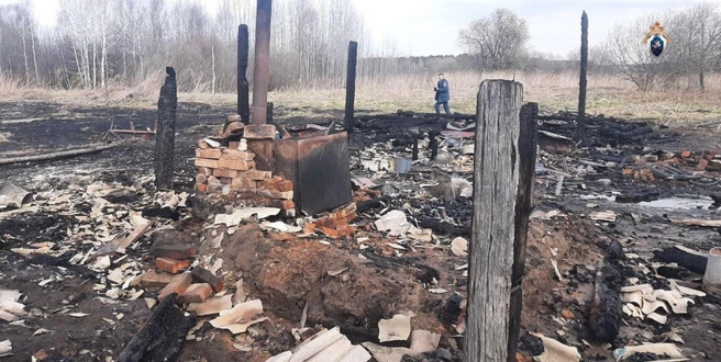 Во время пожара на даче тоже погиб человек | Источник: «СУ СК России по Омской области» / T.me