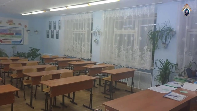 Кабинет, в который 14-летняя ученица принесла нож | Источник: ГСУ СК России по Красноярскому краю и Республике Хакасия / Telegram