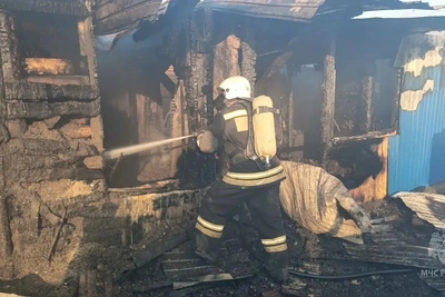 В Калачинском районе при пожаре погиб человек