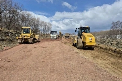 Первый асфальт на трассе Тымовское — Александровск-Сахалинский