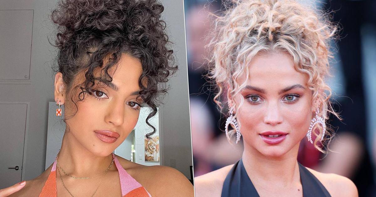 Messy curly bun — практичная прическа на лето с эффектным объемом