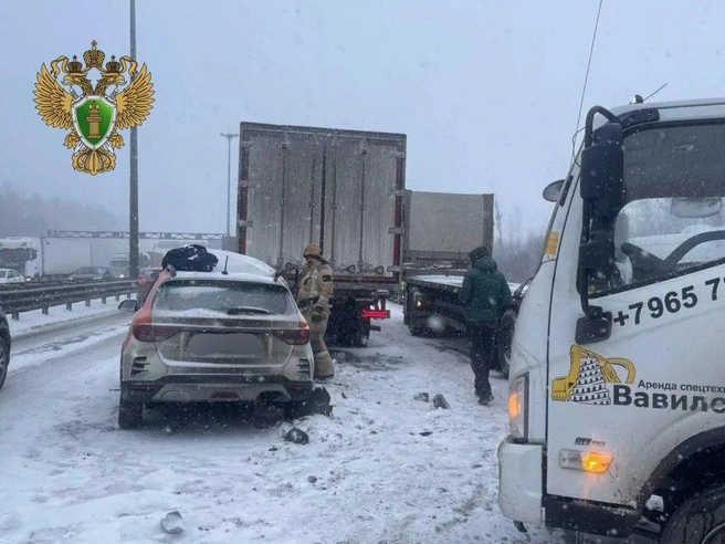 «У девушки второй день рождения». Массовая авария собрала огромную пробку на КАД | Источник: Прокуратура Ленинградской области