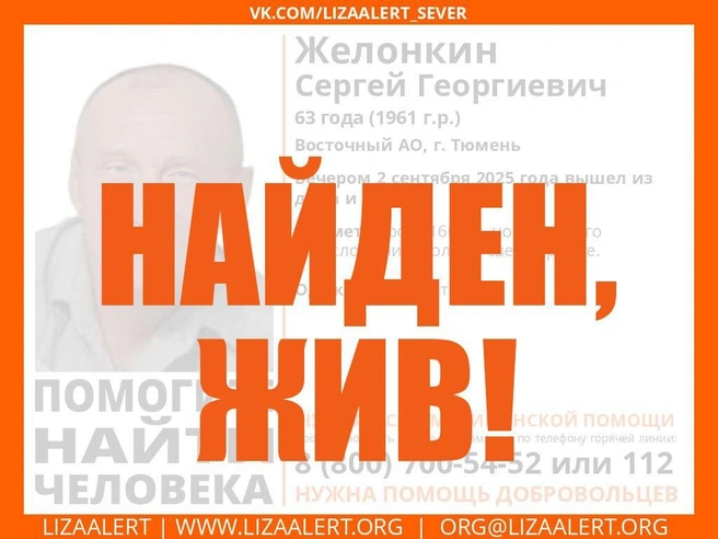 Источник: Поисковый отряд «ЛизаАлерт» Тюменской области / Vk.com