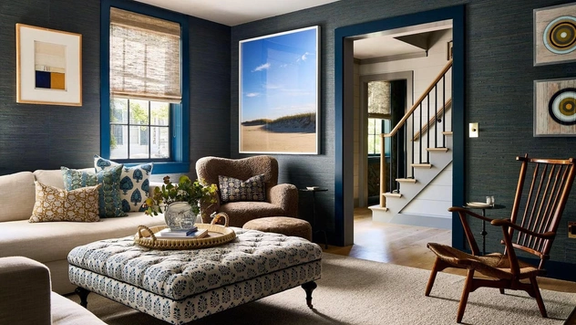 С душой: темная палитра и смелые принты в доме на острове Нантакет