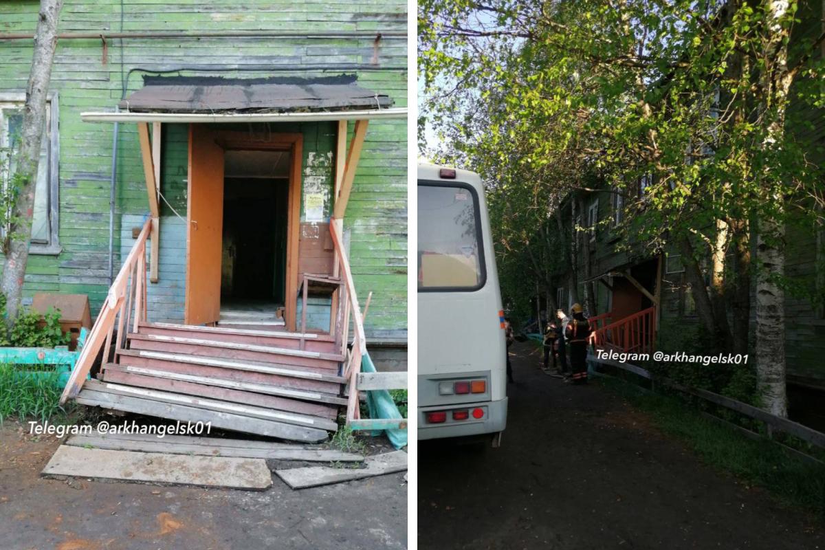 В Соломбале сошел со свай жилой дом по адресу Адмирала Кузнецова, 21/1 - 28  мая 2023 - 29.ру