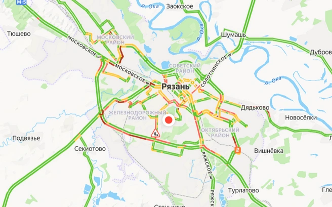 Кажется, на работу опоздают многие | Источник: yandex.ru/maps