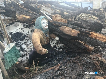 А раскрашенная детьми садовая женщина и вовсе наводит ужас | Источник: Кристина Мельникова / YA62.RU