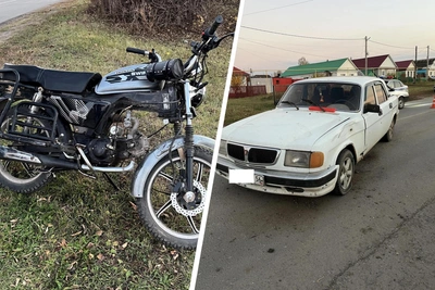 В Абдулино мопед столкнулся с «Волгой» при обгоне