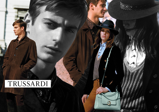 Модные коллажи в новой кампании Trussardi осень-зима 16/17