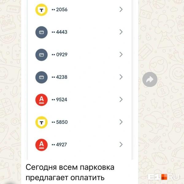 Приложение оплаты парковки глючит второй день | Источник: читательница E1.RU