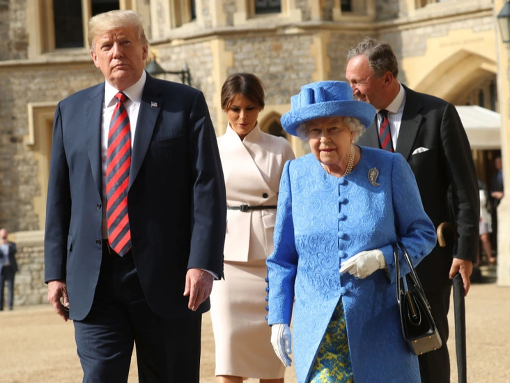 Королева Елизавета на встрече с Дональдом Трампом, 2018 год