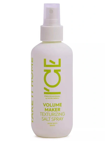 Текстурирующий солевой лосьон — спрей для волос Volume Maker Texturizing Salt Spray I'CE by Natura Siberica