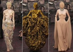 Жидкое золото, маски на лице, корсеты: как прошел первый показ Maison Margiela с Гленном Мартенсом