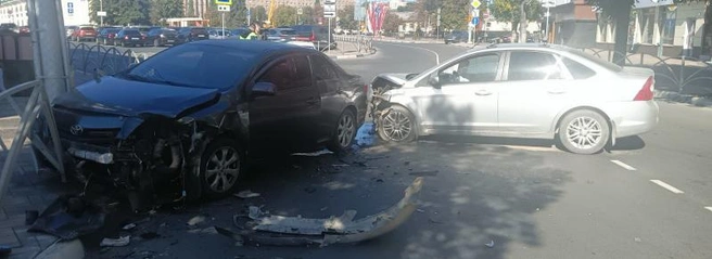 Обе машины получили сильные механические повреждения | Источник: УМВД России по Рязанской области