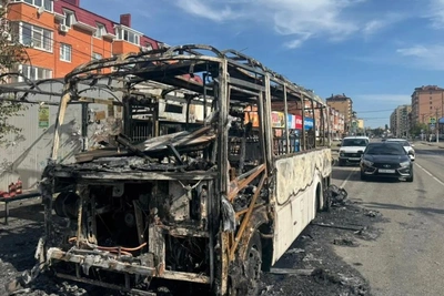 В Яблоновском произошло возгорание автобуса