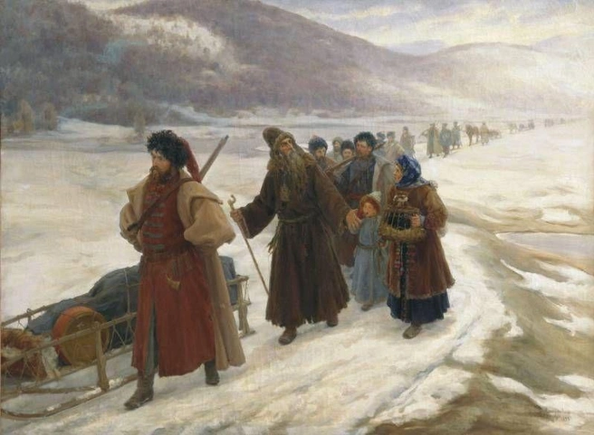 Путешествие протопопа Аввакума по Сибири | Источник: копия картины Сергея Милорадовича