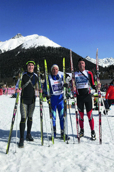 Борис Николаевич с внуком Федором и сыном Николаем на гонке в Швейцарии