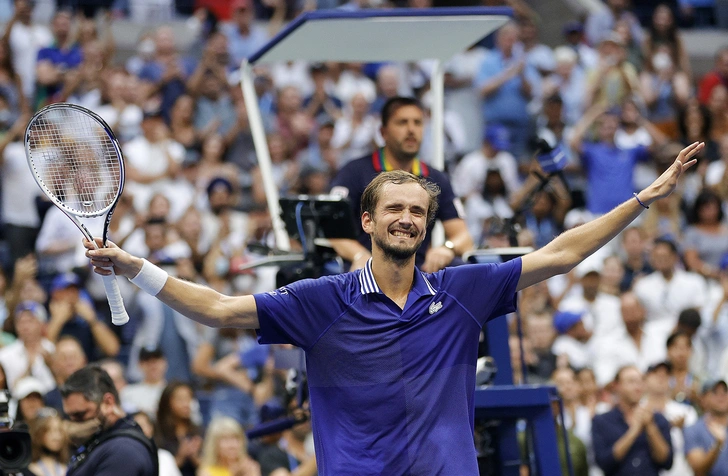 Даниил Медведев после победы над Новаком Джоковичем на US Open. 12 сентября 2021 года