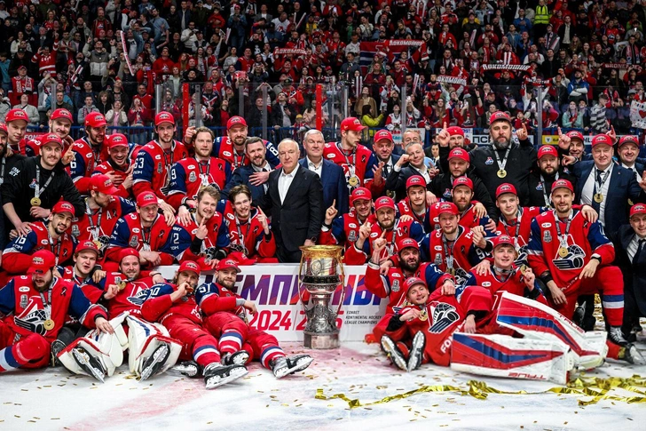 Игроки ХК «Локомотив» победили в финале плей-офф чемпионата КХЛ в Ярославле | Источник: РИА Новости/Сергей Бобылев