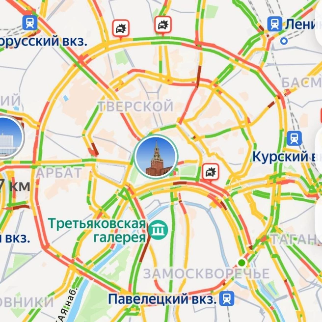 Пробки в столице | Источник: Яндекс Карты