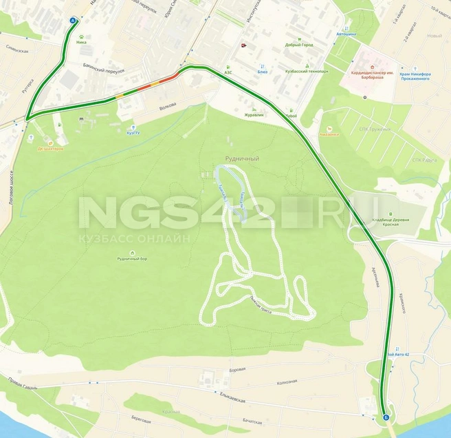 Мокрыгина преследовали более пяти километров | Источник: 2gis.ru