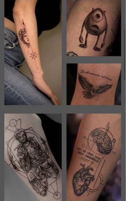 Несмотря на профобразование художника, холсту Дарья предпочла людей | Источник: daria_tattoos / Instagram (соцсеть признана экстремисткой и запрещена в РФ)