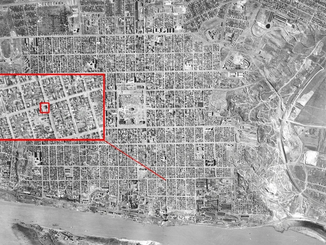 Аэрофотоснимок местности, сделанный немецкой авиацией в 1943 году | Источник: предоставлено Данилом Панковски