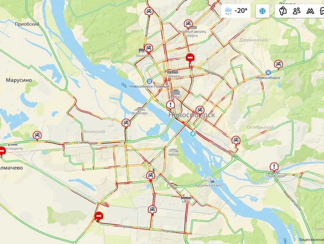 На Димитровском мосту образовалась пробка протяжённостью 3 километра. | Источник: 2ГИС
