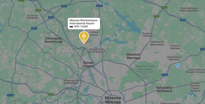 Сейчас ни одного самолета не видно в районе Шереметьево | Источник: flightradar24.com